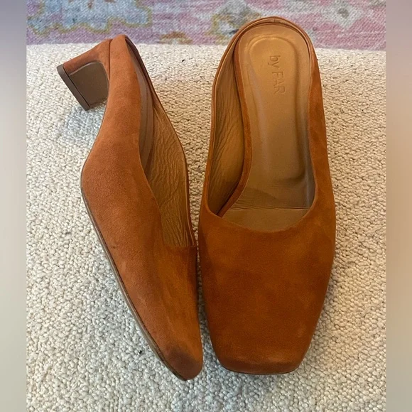 By FAR Maria Suede Mules, Light Brown Size 41 - Picture 2 of 6